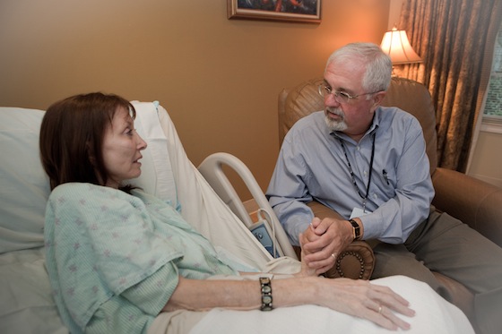 Bob Hauert and patient at hospice