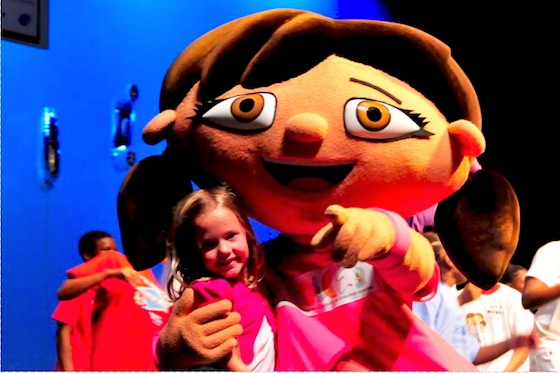 Zoey Allison pictured with Dora the Explorer