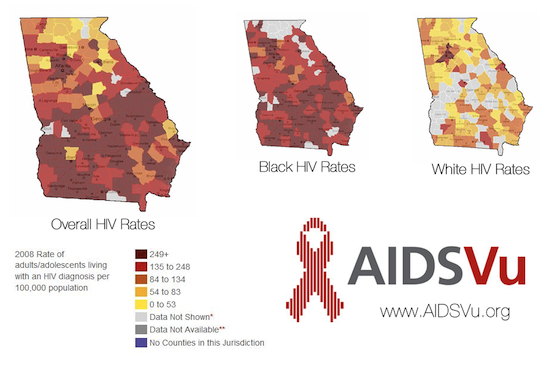 Georgia Aids Rates by County