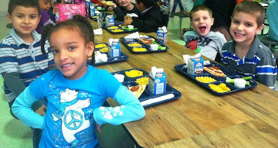 Carrollton elementary school children enjoy a healthy lunch. Photo by Jodi Murphy