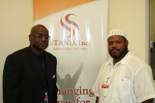 Charles Sperling (left) and Raymond Duke of STAND Inc., which provides services to former prisoners and people with HIV/AIDS