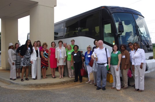 The bus tour participants at Taylor Health System in Hawkinsville.