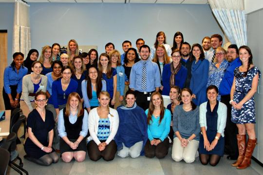 Members of the PA program at Georgia Regents University wear blue to raise awareness of diabetes