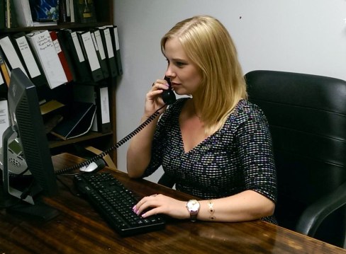 Callan Wells helps run the benefits hotline for Georgia Legal Services Program