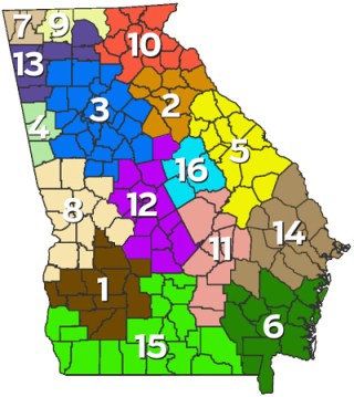 Georgia's regions in the insurance exchange