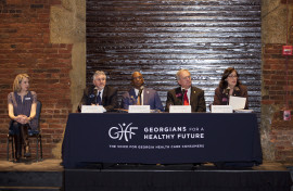 (From left), Cindy Zeldin and state Sens. Greg Kirk and Emanuel Jones, and Reps. Lee Hawkins and Debbie Buckner.