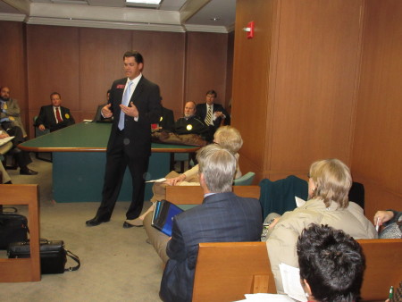 Geoff Duncan speaking to rural hospital officials. 