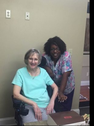 Nancy Edwards (left) and caregiver Antoinette Foskey