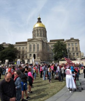 The crowd at Monday's rally