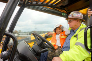 A Children's patient visits the construction site.