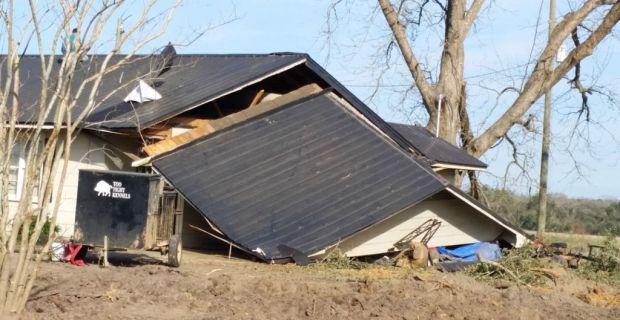 A collapsed roof in Baker County