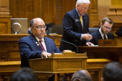 Sen. Vincent Fort delivering the bill Friday.